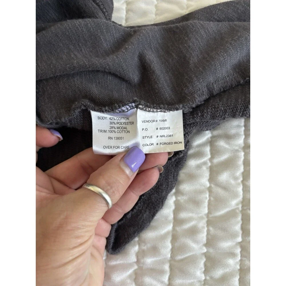 North River Womens Small Sweater Grey French Terry Cowlneck